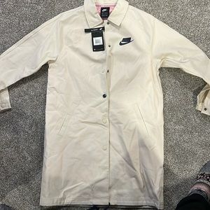 Nike Women L Jacket Adult Beige Canvas Sportswear AR2837 271